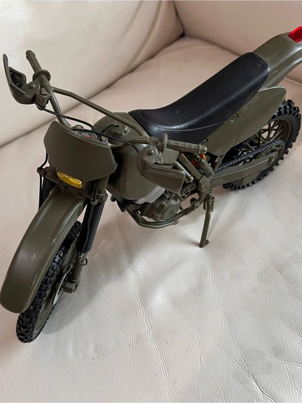 Olive Green Motorcycle Dirt Bike Realistic Ride-On Model